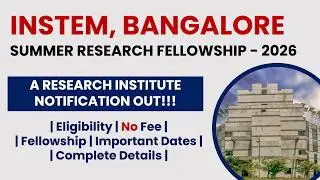 BRIC-inStem Summer Research Fellowship (SuRF) 2026 | Apply Now! | The Researchist