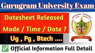 Gurugram University datesheet release | Gurugram University datesheet 2022 |Gurugram university news
