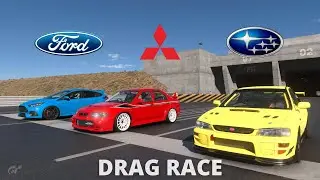 DRAG SERIES Lancer EVO VI vs Impreza STI type r vs Focus RS 🔥🔥 GRAN TURISMO 7