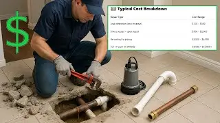 Average Concrete SLAB LEAK Home Repair COST & Alternatives to Fix (Water Coming Underneath Floor)
