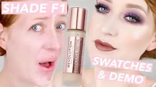 AMAZING COVERAGE! Makeup Revolution Conceal & Define Foundation Review F1 |Swatches & Demo Fair Skin