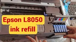 Первоначальная настройка Epson L8050 || Процесс заправки чернил
