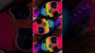Our Party Girl Palette in action🤩🌈✨ Available at girlyworldcosmetics #neon #halloweenmakeup