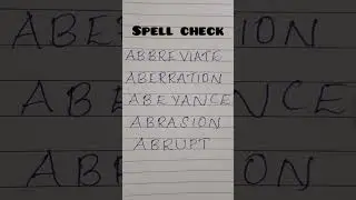 SPELL CHECK ENGLISH WORDS || VOCABULARY