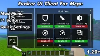 Evoker UI Pack For Minecraft Pe (Mod Menu , Screenshot, Quick Settings) Best Minecraft Client 1.20