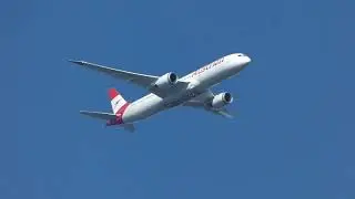 Majestic Boeing 787-9 Austrian Airlines approaching Vienna from New York #airplane #b787