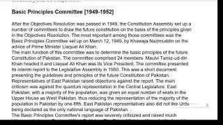 Basic Principles Committee 1949-1952 (pakistan studies lecture 21)