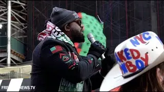 NY BLM Founder Speaks at Anti-Trump Protest, Naked Cowboy Attends