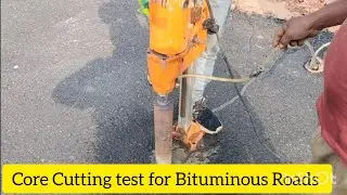 Core Cutting test for Bituminous Roads | Core Cutting test.#construction #road #short #highway 