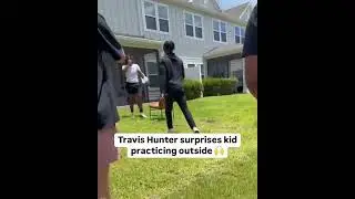 Imagine training outside and Travis Hunter shows up 👀 (via _.00fel/IG)