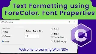 How to Change font color and font size using C-Sharp(C#) Code