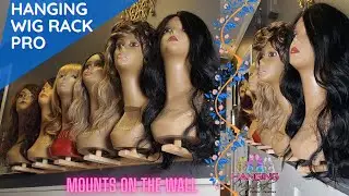 Hanging Wig Rack Pro | A wig stand alternative for Plastic Wig Heads and Training Heads for Stylists