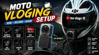 Moto Vlogin Setup Cheap Range 🏍️📸 #vlog #camera #helmet #steelbird #djiaction2 #granado #flipkart 