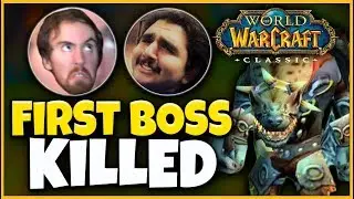 ESFAND & ASMONGOLD CLEAR CLASSIC WOW'S FIRST BOSS! DRAMA ALREADY?!? #2 - Classic WoW