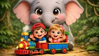 Chuk Chuk Chuk Chuk 🚂 Train Chali | Cute Elephant & Kids | 3D Cartoon Rhymes @cartoonAGJ