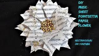 MUSIC SHEET POINTSETTIA, Paper crafts, Christmas ornaments, holiday decor
