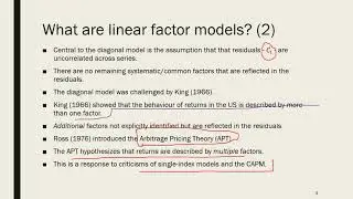 An Introduction to Linear Factor Models