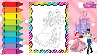 Disney Princess Ariel and Eric Coloring | Coloring video for kids #coloringpage #disneyprincess