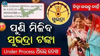ପୁଣି ମିଳିବ ସୁଭଦ୍ରା ଟଙ୍କା - Subhadra Yojana Under Process Problem - Subhadra Money Not Received