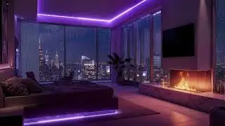 💧😴 Escape to a Bedroom: Heavy Rain on Window & Crackling Fire for Ultimate Relaxation