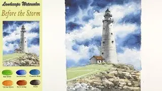 Пейзаж Акварель - Перед бурей (Masking Work, wet-in-wet, Arches rough)NAMIL ART