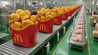 Inside a Modern Fast Food Factory: From Raw Chicken Processing to Golden Chicken Nuggets