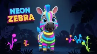 Neon Zebra 🦓✨ | Fun Animal Song for Kids | Nursery Rhymes & Baby Songs