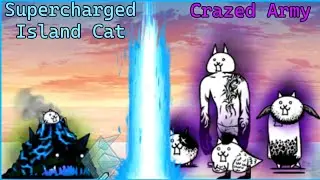 Supercharged Island Cat vs Crazed Army | Battle Cats Ultimate