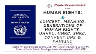 Human Rights | UNHRC | NHRC | SHRC | GENERATION OF HUMAN RIGHTS| CONVENTION