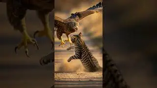 Wild eagle attacks domestic cat, loyal dog defends heroically #wildlife #pets #animalrescue
