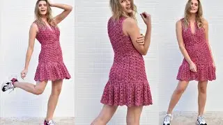 PONTO FANTASIA EM CROCHÊ DE 2 CARREIRAS DO VESTIDO JEANS DA CÍRCULO