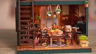 Bear Restaurant DIY Miniature House & Book Nook Kit