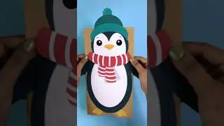 Easy Penguin Paper Bag Craft #penguin #shorts #craft #winter