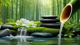 Relaxing Sleep Music with Bamboo Water Sounds 🌿 Deep Sleep, Anxiety Relief & Healing