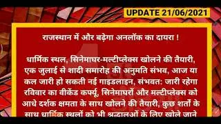 Rajasthan lockdown news || rajasthan unlock news || lockdown latest news || rajasthan unlock update