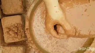 Pure Red sand cement Water Crumbling# relaxing #starasmr #pasteplay #reddirt #sandcement #slimeasmr