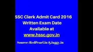 HSSC Clerk Admit Card 2016 | Haryana Staff Selection Commission | Jaggy