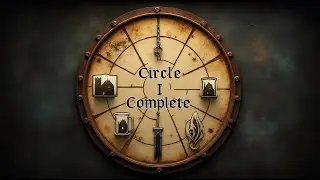 In the scroll are fragments, in each fragment, circles. Circle 1 &mdash; Complete.