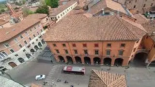 View of Ferrara from Top of Lion Tower in Castello Estense di Ferrara