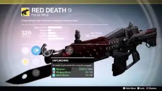 Destiny RED DEATH EXOTIC PULSE RIFLE