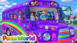 Wheels on the bus sound variations remix version || poem world