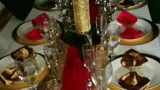 Red, gold and white Birthday party