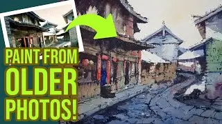 Paint from older photos! FULL Watercolor demo - Lijiang Old Town