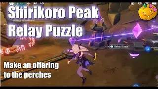 Shirokori Peak relay puzzle make an offering to the perches - Genshin Impact Tsurumi Inazuma 2.2