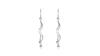 Jewellery - Silver earrings 925 - dangling waves with beads on hook