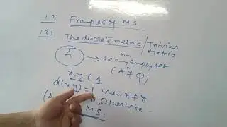 Examples of Metric Space 1.3 (Discrete Metric 1.3.1) _Part_1