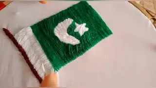 Pakistan Flag Hand Embroidery Independence Day gift  beautifull design crafting by Ume