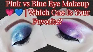 Pink vs Blue Eye Makeup 💗💙 | Which One Is Your Favorite? Pink & Blue Shimmery Smokey Eyes #SmokeyEye