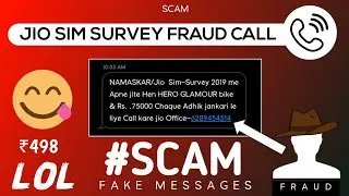 Jio Sim Survey Fraud Call 2019-Jio Rs 498 Recharge Scam Fraud Call-Very Funny😀Fake SMS by techykr