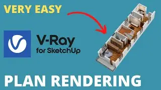 Very Easy 3D Plan Rendering,Vray sketchup Tutorial, Rendering
